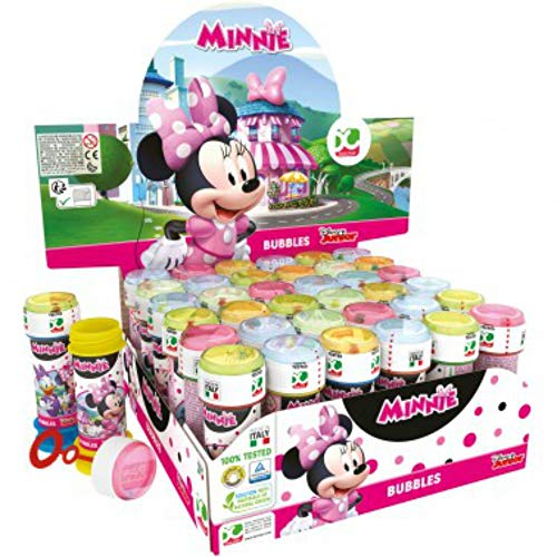 CAPRILO. Lote de 20 Divertidos Pomperos de Jabón Infantiles Minnie Mouse Disney. Regalos y Recuerdos Originales. Juegos y Juguetes. Detalles de Bodas, Comuniones, Bautizos y Eventos.