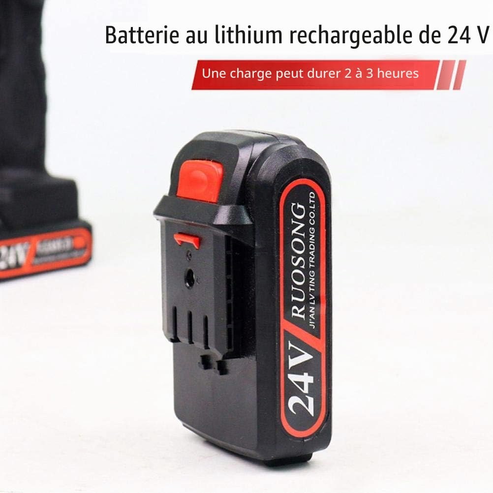 Batterie de tronçonneuse 24V, batterie au lithium 24V, accessoires de tronçonneuse électrique, batterie 24V pour mini tronçonneuse électrique