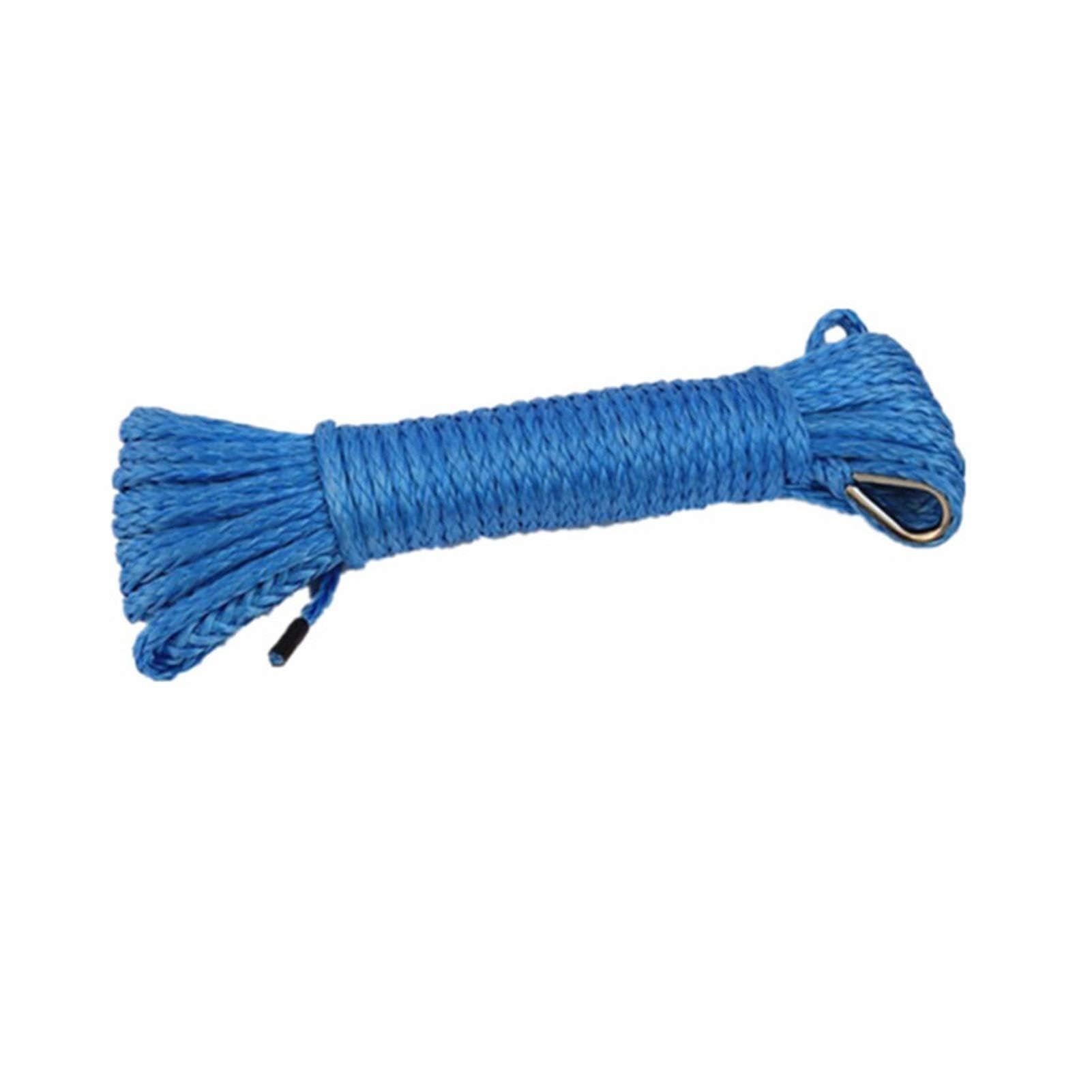 Winch Rope, 5MM*15M 4MM*15M ATV Winch Rope,Synthetic, Accessories,Boat Cable(Blue5mmx15m)