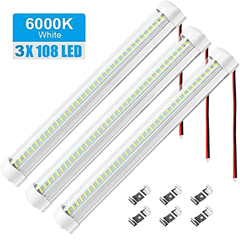 acegoo 4 x 12 V led-downlights voor camper, boot, ingebouwd plafondlicht, spots met aan/uit-dimknop en blauw licht voor vrachtwagen, aanhanger, camper, keuken, binnenverlichting (zwart 3000K