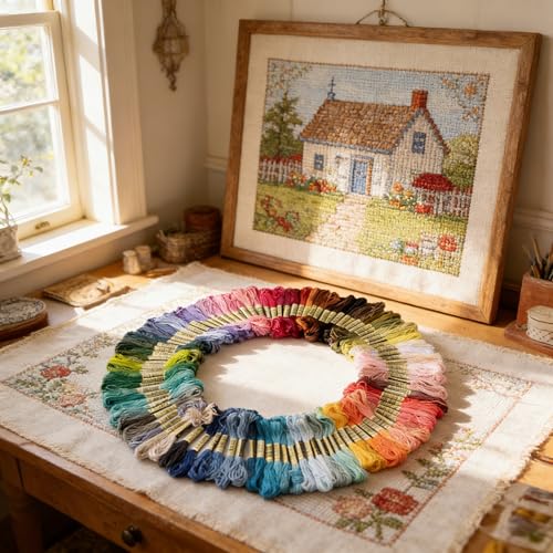 Image of 150 Colors Friendship Bracelet String, Cotton Thread Set 6-Strand, 8.75 Yards /Skein, for DIY Crafts, Cross Stitch, Tassels & String Art