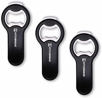 KITCHENDAO2 in 1 Magnetic Beer Bottle Opener for Fridge and RV with Cap Catcher - Pop Can Soda Can Opener, Stick to Refrigerator for Easy Storage with Magnet, Gift for Men Husband Father- 3 Pack
