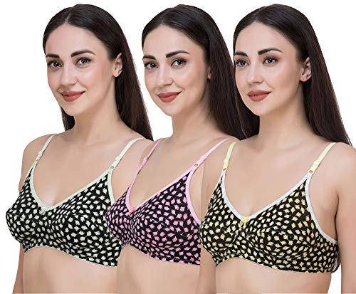 Image of Fasense Women's Cotton Leaf Print Medium Coverage Wire Free Non Padded Bra