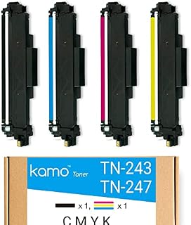 Kamo TN247CMYK Value Pack Compatible with Brother TN-247 TN247 TN-243 TN243 Toner Cartridges (4 pack), for DCP-L3510CDW L3550CDW, HL-L3210CW L3230CDW L3270CDW, MFC-L3710CW L3730CDN L3750CDW L3770CDW