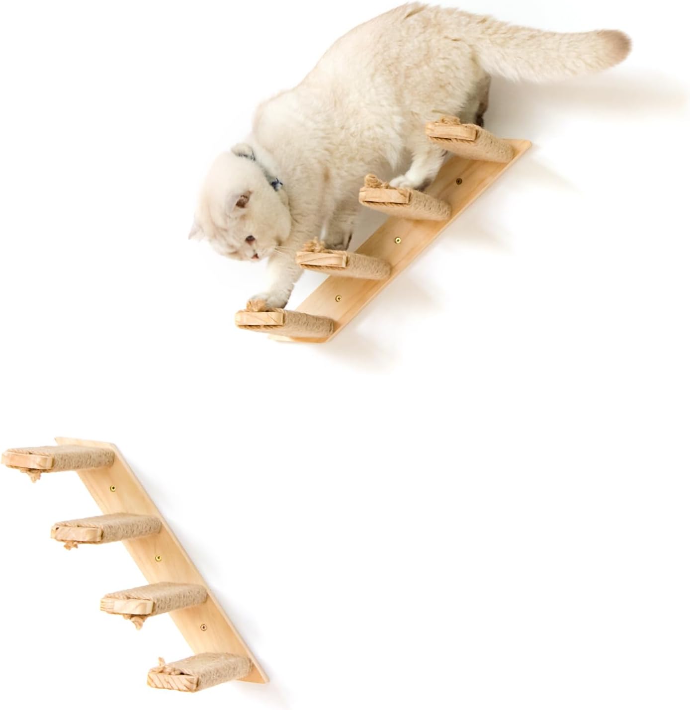 review 1 Pack 4 Steps Cat Wall Shelves Cat Wall Stairs with Sisal Rope.an Improved&Stronger Cat Wall Steps Cat Tree Supplies