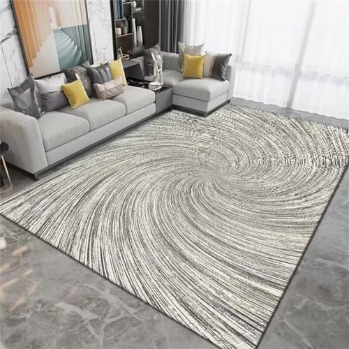 Tapis enfant 50x80cm gris avec sticker tourbillon abstrait antidérapant
