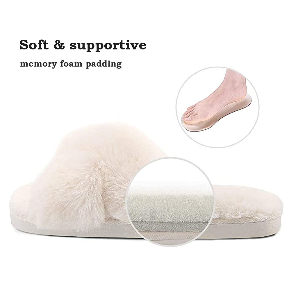 Fadezar Pantofole Peluche Donna Ciabatte da Casa Comode Invernali Moda Scarpe Sandali Slippers