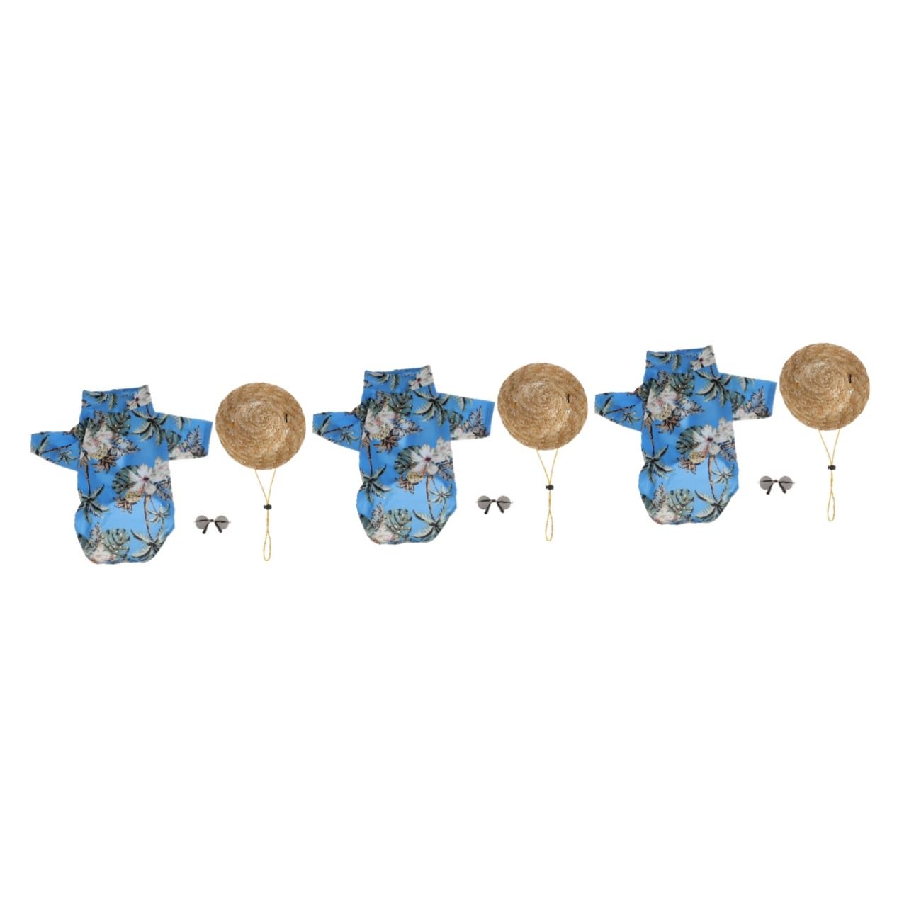 YARNOW 9 Pcs Accessori Per Animali Da Compagnia Hawaiian Costume Pet Summer Cool T-Shirt Hawaiana Camicia Per L'Estate Occhiali Da Sole Da Spiaggia Carro Armato Di Cotone Occhiali