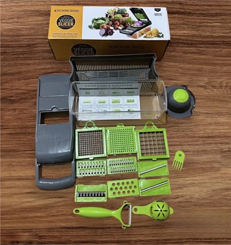 VIVIDUS-16-in1-pro-vegetable-chopper-professional-mandoline-slicer-onion-chopper-fruit-and-vegetable-slicer-with-container-vegetable-and-fruit-chopper-Onion-cutter-Kitchen-gadget-Medium-Green