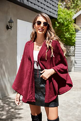 Image of Ekouaer Flannel Faux Poncho for Women Lightweigh Blanket Warm TV Shawl Winter Coat Sweater Cape