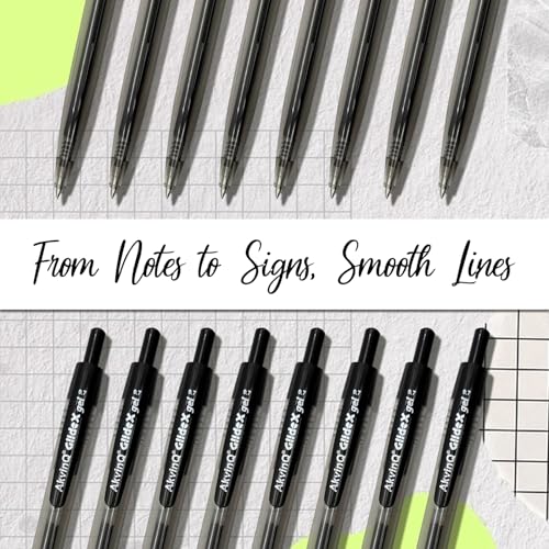 Bolígrafos retractiles de tinta gel negra AKVINQ x100 miniatura 5