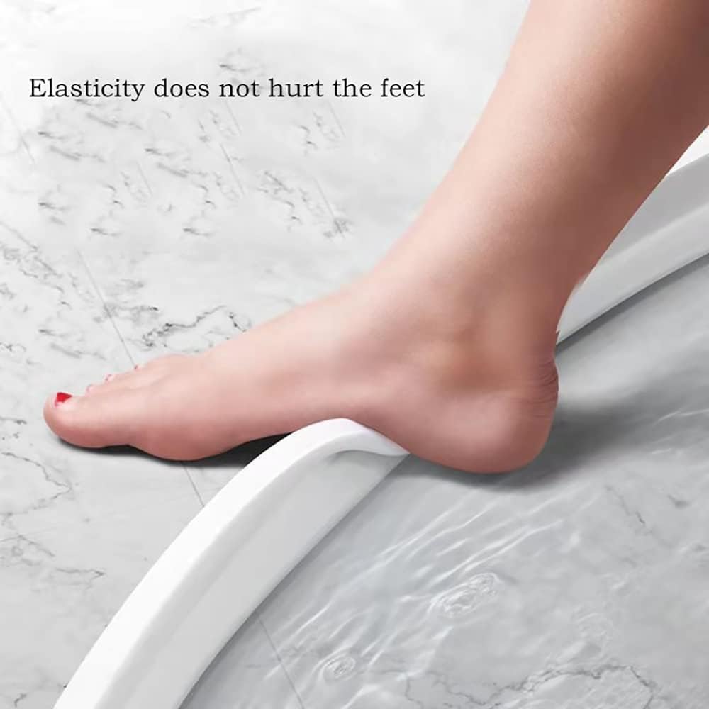 Wet Room - Protector de sellado de suelo – Barrera de ducha de silicona y umbral de presa, tiras de fijación plegables ajustables para baños, topes de agua flexibles para encimeras, color gris