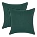 Amazon Brand - Umi Housse de Coussin 40x40cm Rectangulaire Coussin Exterieur Effet Lin Salon Moderne pour Chambre Taie d'oreiller Doux Confortable Vert Foncé