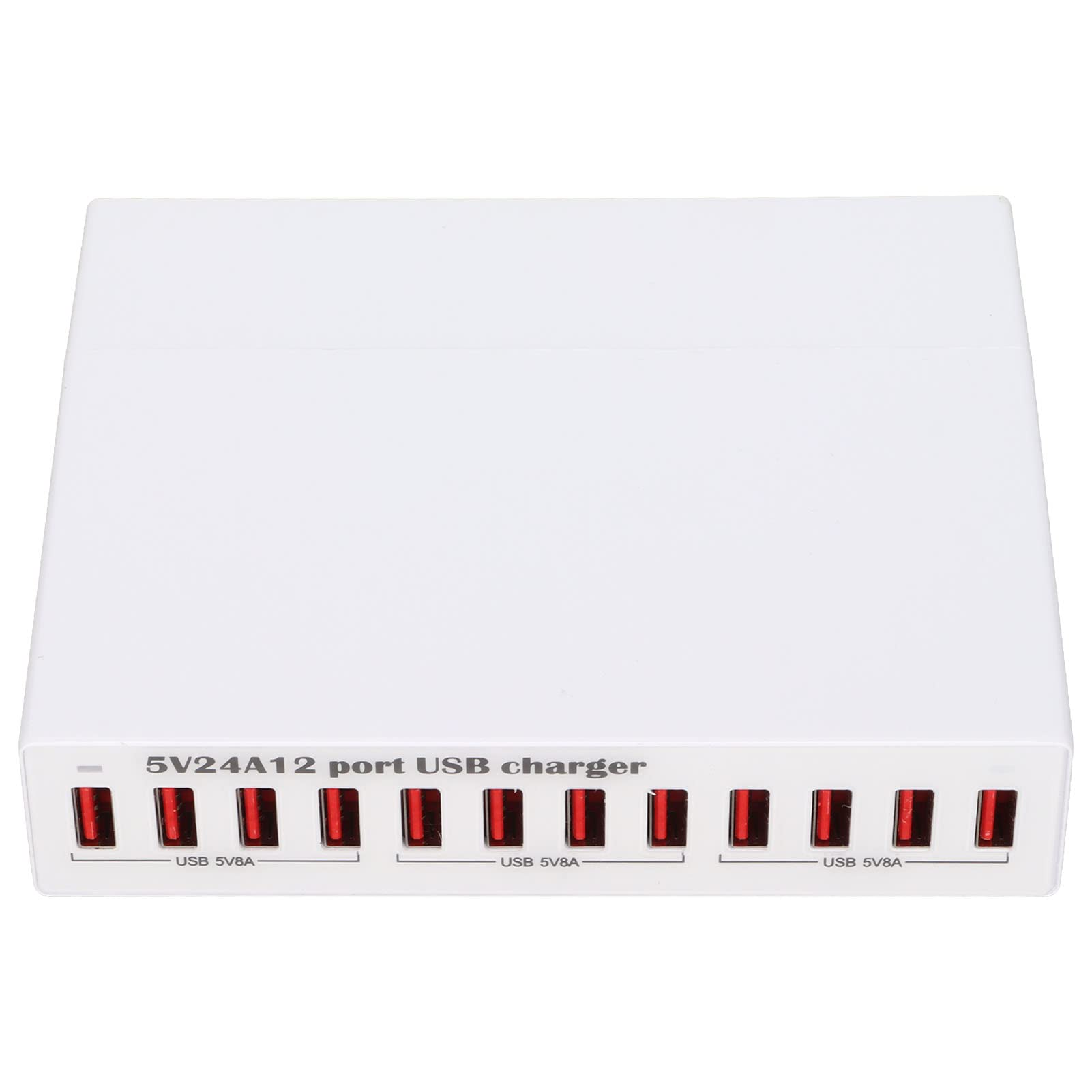 12-Port-USB-Ladestation, intelligente Shunt-LED-Anzeigeleuchte, automatische Erkennung, USB-Lade-Hub, Ladestation für mehrere Geräte, 100 bis 240 V