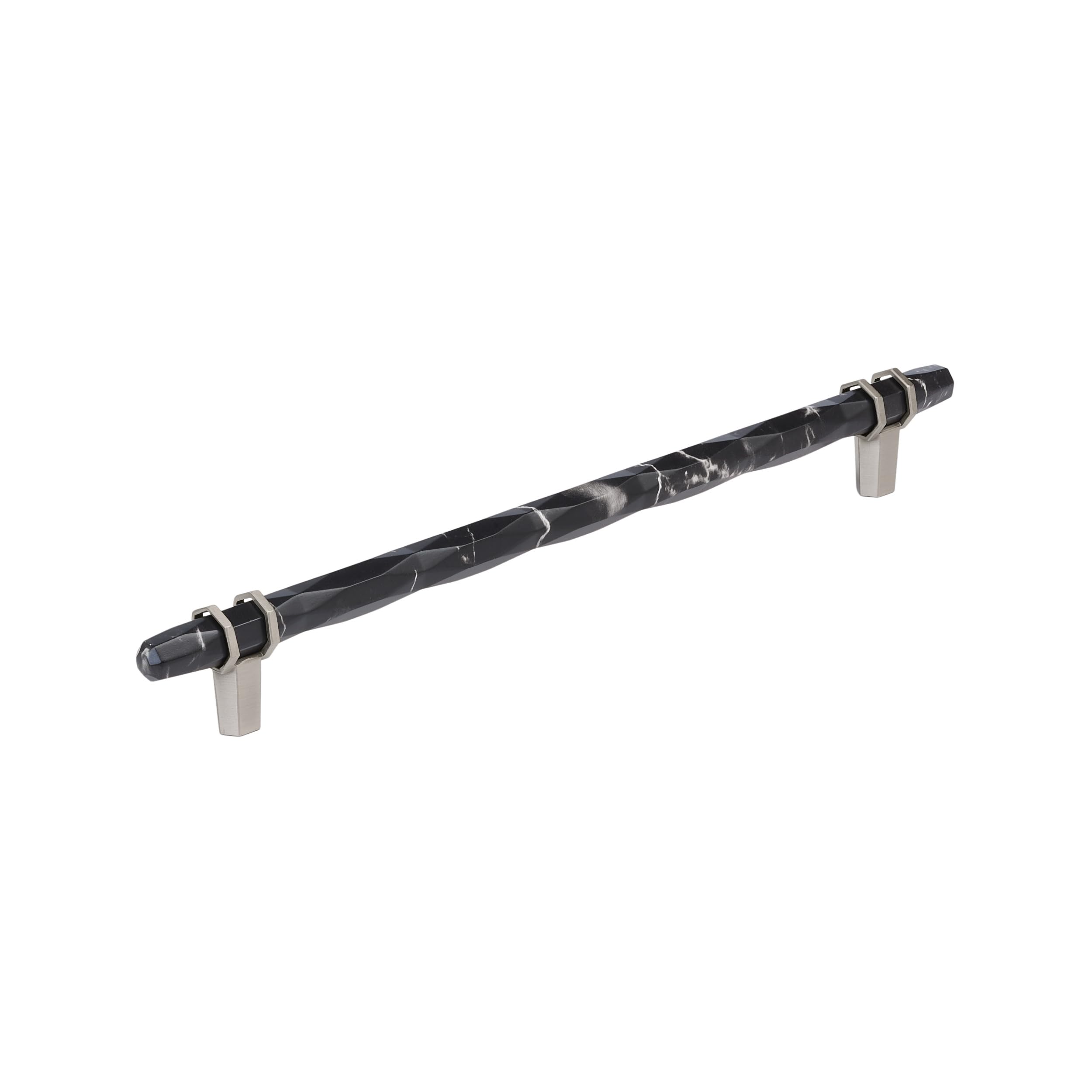 Amerock 10-1/16" Carrione Marble Black/Satin Nickel Drawer Pull