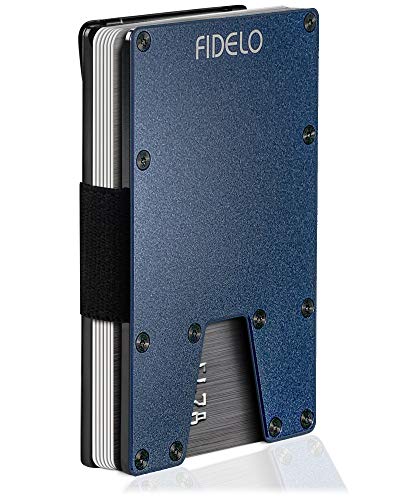 Fidelo Minimalist Wallet For Men - Slim RFID Credit Card Holder Money Clip - ECLIPSE SOLO