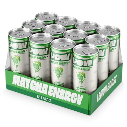 POW Green Energy, Lemonade | Push Matcha Energético | Energia Natural, Antioxidante, Cafeína, L-Teanina | 310ml (Pack de 12 Latas)