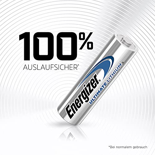 Energizer Ultimate Lithium Batterie AA (4 Stück) - Die langlebigste AA Batterien der Welt - 100% auslaufsichere Konstruktion - 100% plastikfreie Verpackung - 25 Jahre lagerfähig