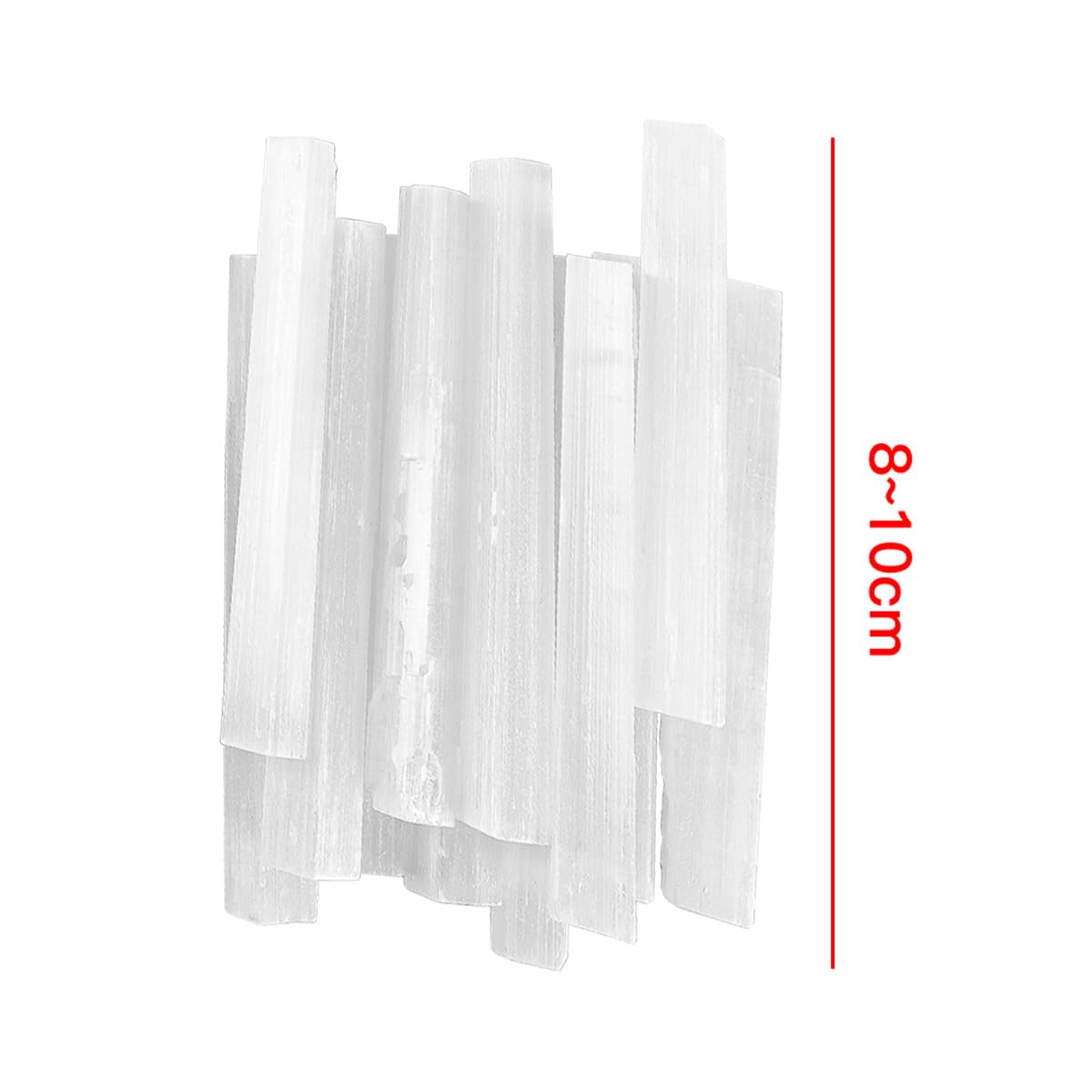 12 varitas de cristal de selenita de 4 pulgadas, cristales blancos en bruto, protección energética, reiki, adivinación, meditación, selenitas a granel