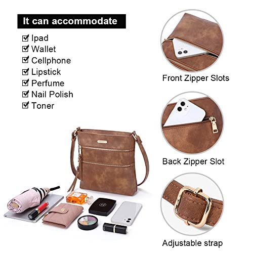 CLUCI Crossbody Purses for Women, Medium Size Zipper Pocket Adjustable Strap, Soft Leather Women's Shoulder Handbags 6