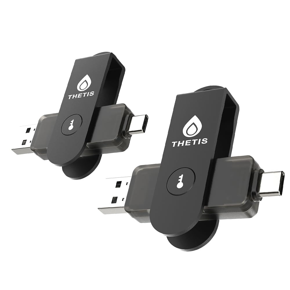Thetis Pro For Business - FIDO2 Security Key L1 MFA & NFC Passkey Access For School ERP, Employee Online Account, Compatible with Coinbase Google Workspace Apple ID Window Salesforce,Dual USB A +USB C