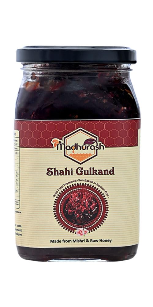 Madhurash Gulkand Glass Jar|Shahi Gulkand|Rose Petal Jam|Made Traditionally With Pravalpishthi,Organic Certifide Farms Rose Petals & Litchi Honey|No Refind Sugar-Made With Dhaga Mishri 450Gm Pack (B0D29GX3K8) Amazon Price History, Amazon Price Tracker