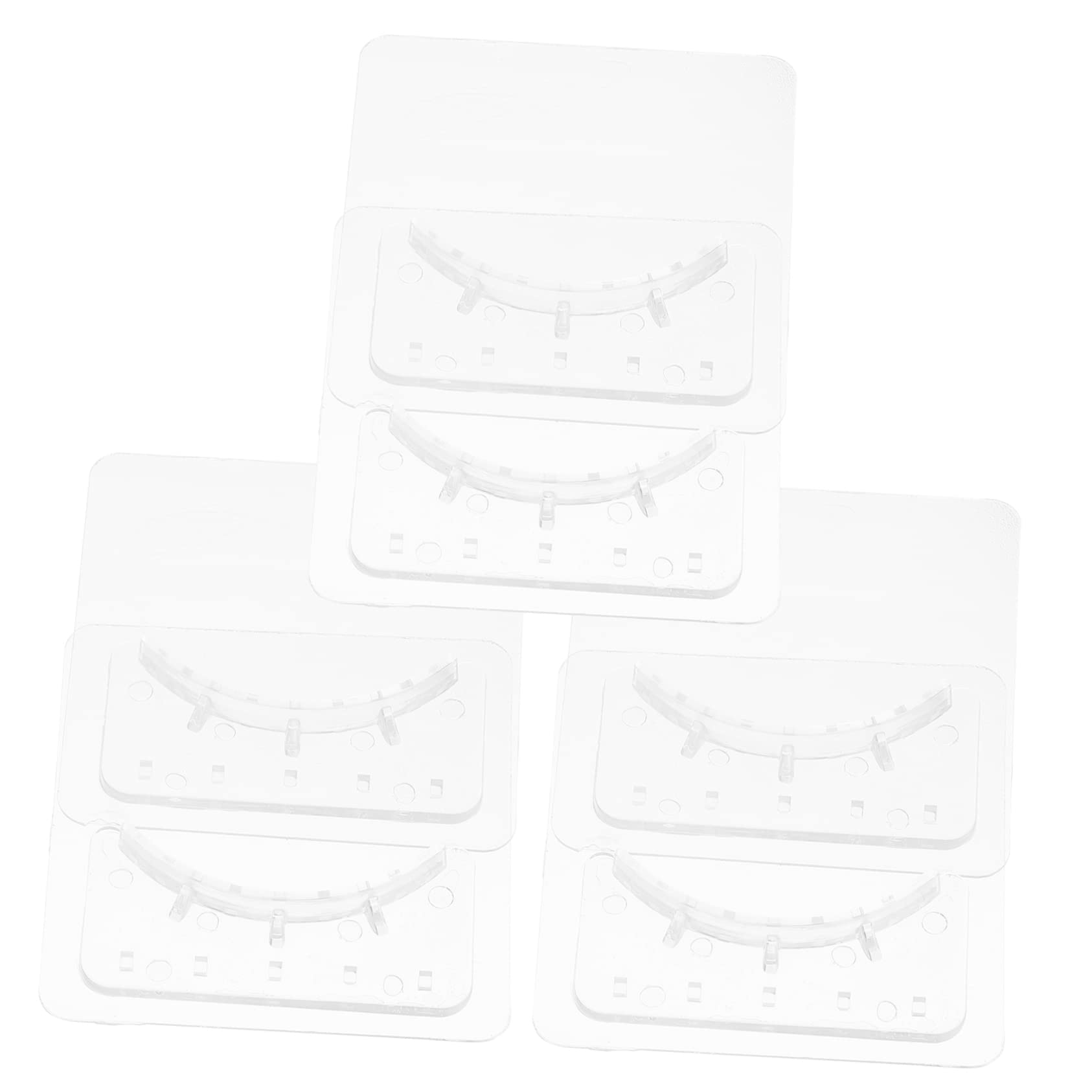 ABOOFAN 3 Ensembles Support Adhésif Transparent Pour Tringle À Rideaux De Supports Perçage Pour Serviettes Fixation 6 Paires*3