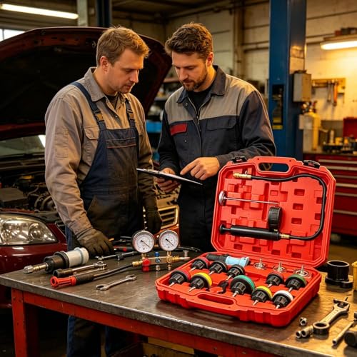 Kit testeur de pression de radiateur pour détection de fuite moteur