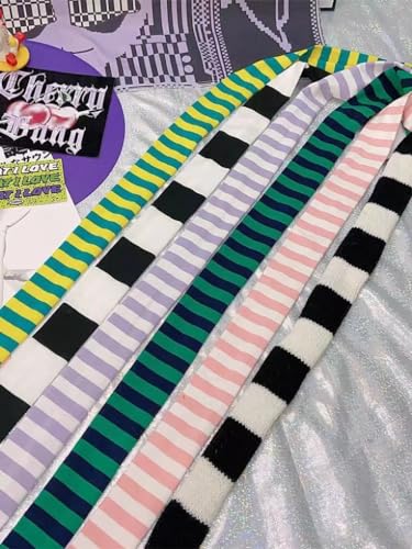 Goth Thin Scarf Y2k Striped Scarf Gothic Neckerchief Belt Grunge Accessories Alt Accessories Emo Stuff Streetwear3