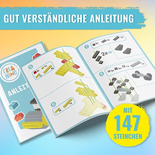 Creanino® BAUsteine BAUfahrzeuge | Micro Blocks Dampfwalze aus 146 Mini Bricks | Konstruktionsspielzeug ab 6 Jahren | 3D… – Bild 4