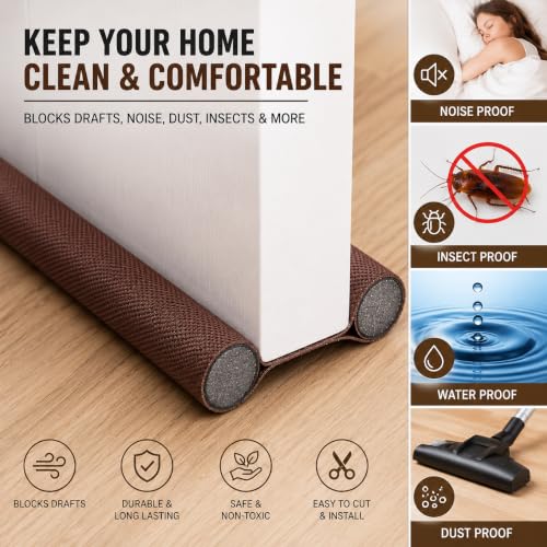 Image of (Pack of 4, 39 Inches) Door Guard - Bottom Seal Strip Gap Filler for Doors,Soundproof, Noise Reduction, Energy Saving, Dust & Insect,Rat Protecto,Door Strip for Home,Office,Outdoor (4)