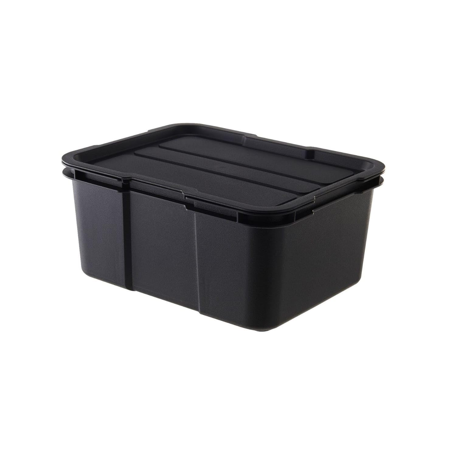 Stackable ABS Storage Box with Lid Slimline Storage Box with Lid Rigid Compact for Campers, Travelers, Car Trunk, Camping, Garage, Black, 9L-picture-21