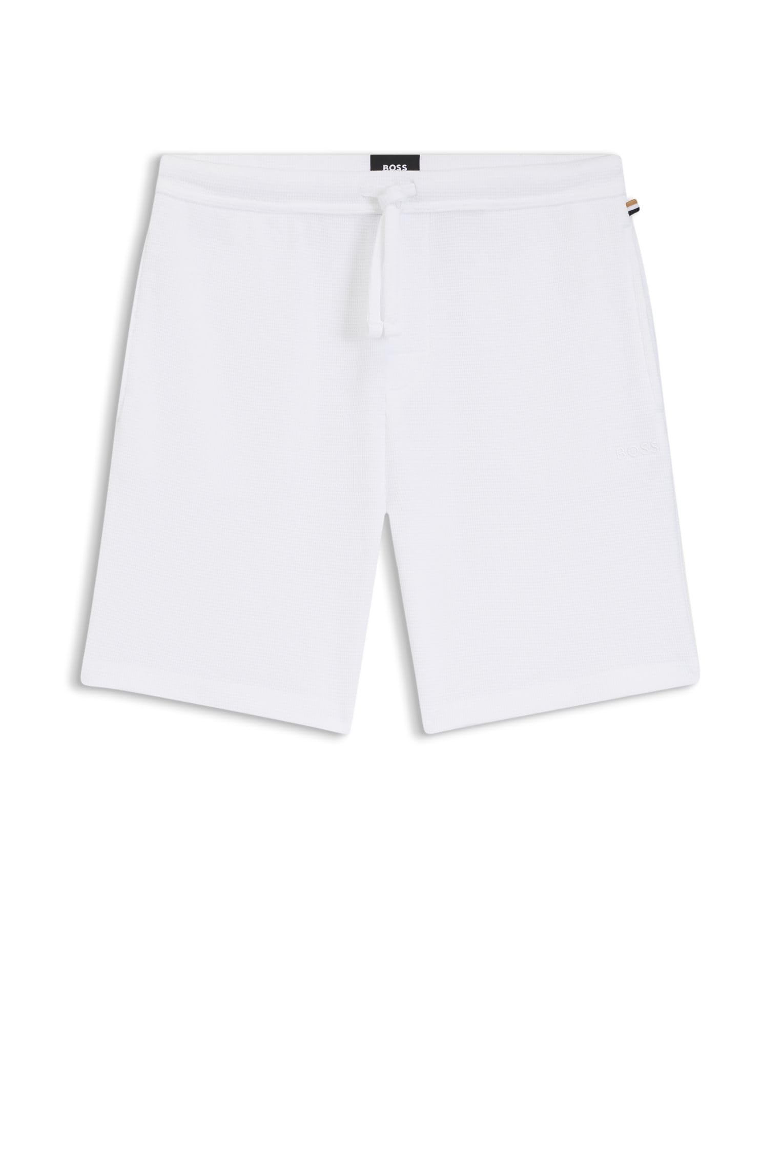 Boss Waffle Loungewear Shorts - White