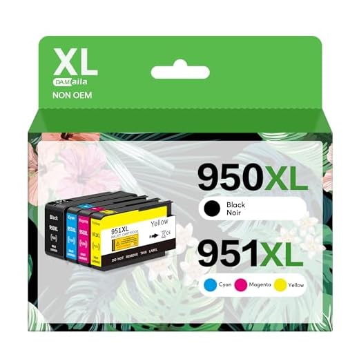 DAM aila 950XL 951XL Combo Compatible for HP 950 XL 951 XL Ink Cartridge Replacement for HP OfficeJet Pro 8600 8610 8620 8100 8630 8660 8640 8615 76DW 251DW (1 Black, 1 Cyan, 1 Magenta, 1 Yellow)