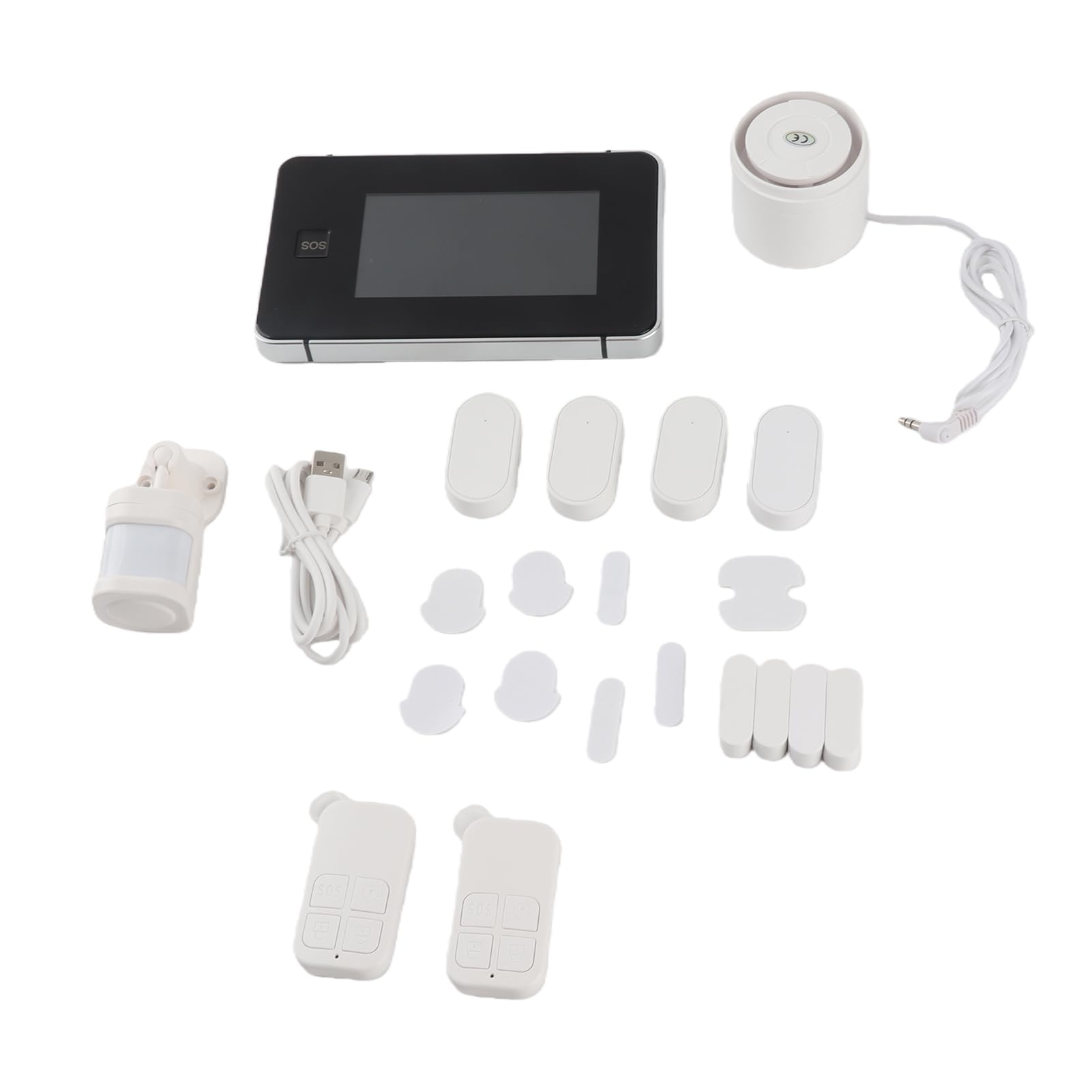 Kavolet Drahtloses alarmanlage Wohnung, 2G/WiFi GSM Tuya Komplettes Alarmsystem, WiFi-Heimalarmsystem, 4,3-Zoll-Voll-Touchscreen-Alarmpanel SOS-Diebstahlalarm Sicherheit für Zuhause, Büro
