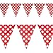 Unique Party- Banderines a lunares, Color rojo, paquete de 1 (10022)