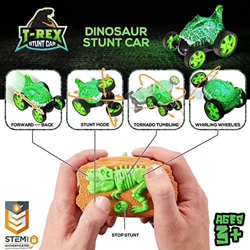 image for Force1 Dino Whirler T-Rex 360 Stunt Car Mini RC Car for Kids - Mini St