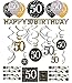 Produktbild Libetui Geburtstag Dekoration Deko-Set 'Sparkling' Gold Silber Happy Birthday Partykette Girlande Konfetti (50.Geburtstag), mit Glückwunschkarte