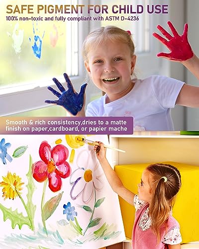 Nicpro MG-673 14 Colors Large Washable Paint Set (33.8 Oz, 1000Ml), Acrylic Bulk Paint Supplies Non Toxic Children Tempera Paint For Art, Craft Diy, Poster & Finger Paint thumb #3