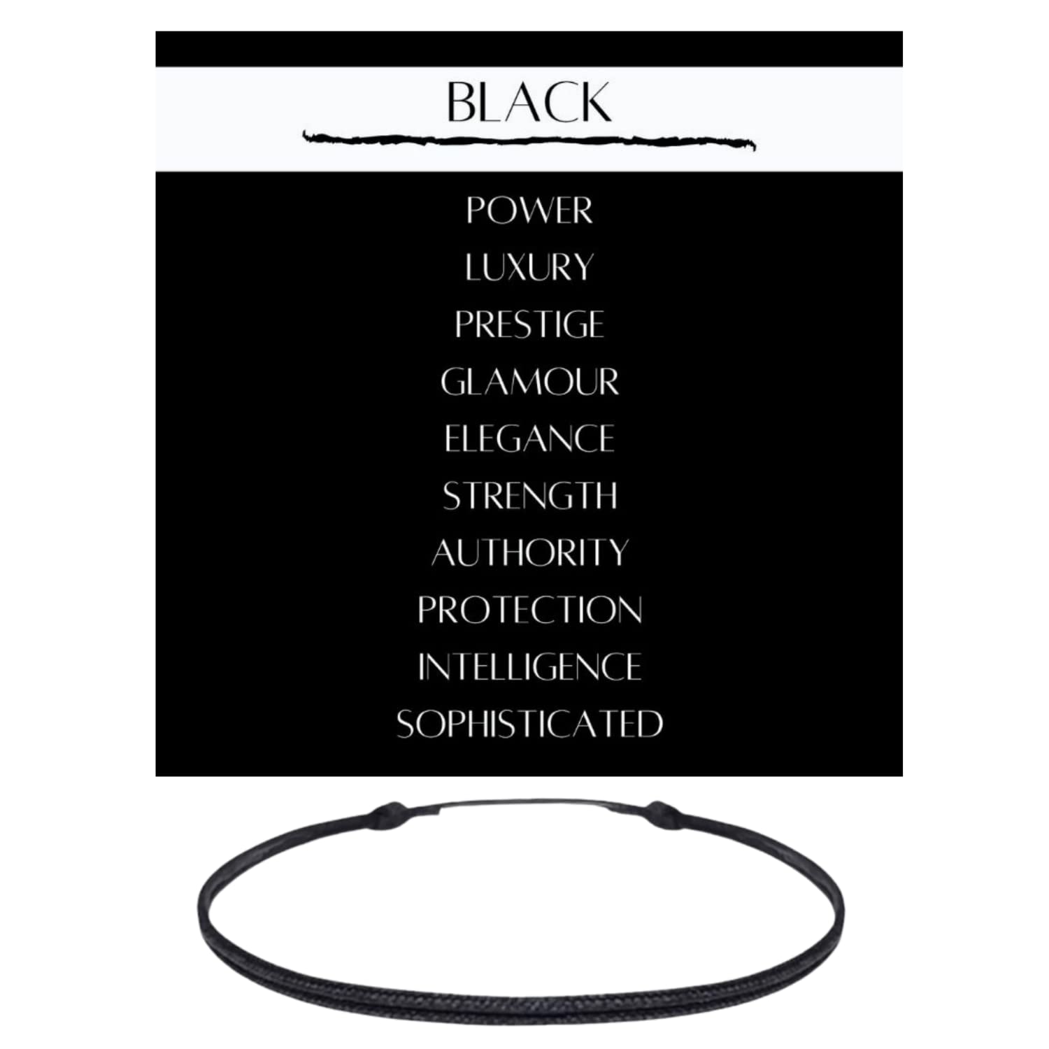 Black cord Bracelet for Men - Adjustable Bracelet for Women - Unisex Adult Waterproof Nylon Cord Surfer Stability Mourning Spiritual Power Elegance BLM Black Lives Matter