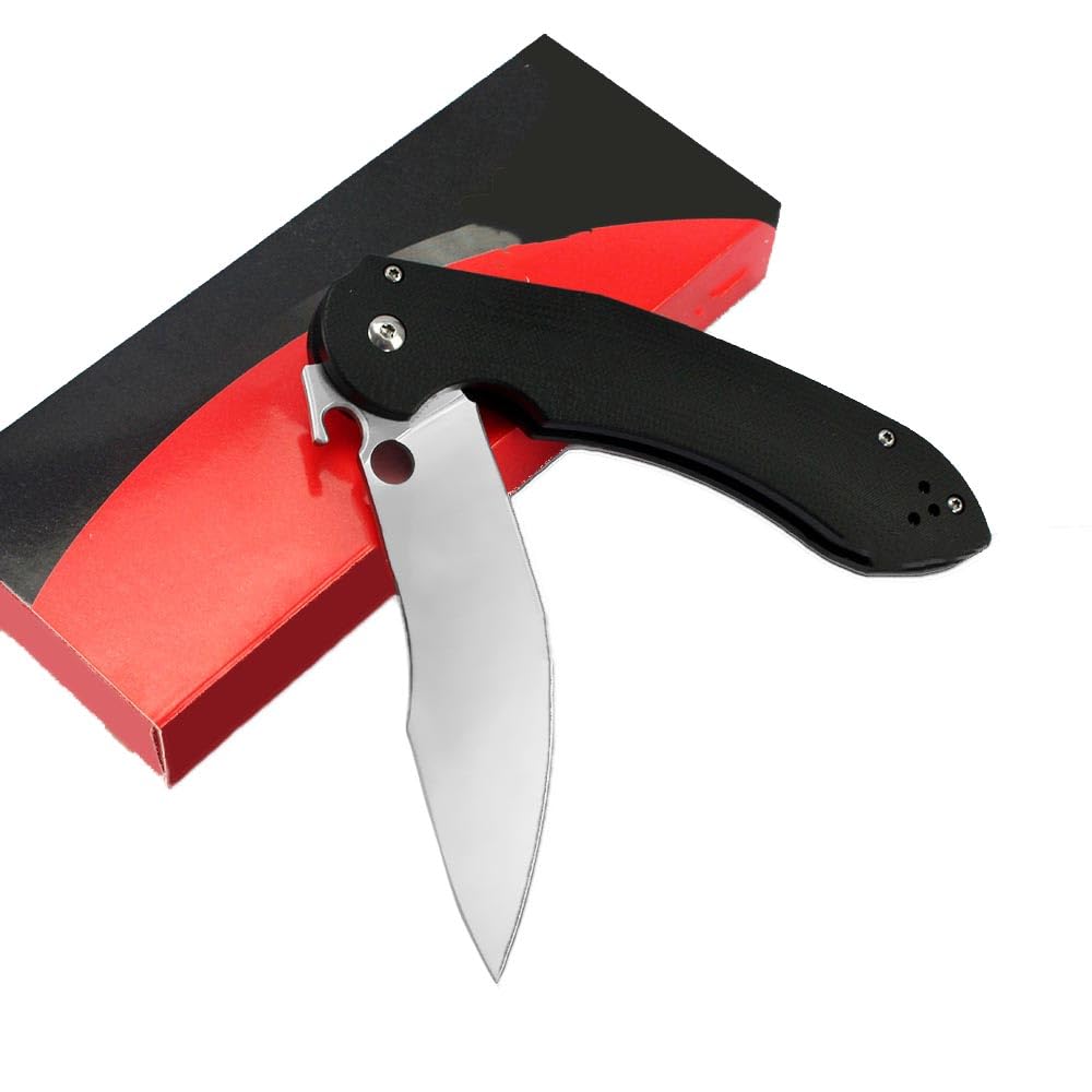 Joa Klappmesser 9" Taschenmesser Slim Aus Stahl S30V & G10, Lang Outdoor Survival Messer Edc Multi Jagdmesser, Scharfes Einhandmesser Allzweckmesser mit Haken & Clip, Geschenk für Männer