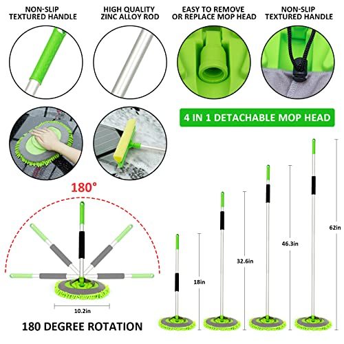 Fclusll 23Pcs Car Wash Cleaning Kit With Portable Vacuum Cleaner, 62" Long Handle Car Wash Mop, Car Wash Bucket, Car Detailing Brushes Set, Car Wash Mitt, Interior And Exterior Car Cleaning Kit #TOP3