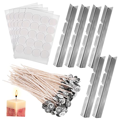 ERINGOGO -one Candle Making Kit 120 Candle Wicks 6 Holders 5 Tabs Wick Centering Tool for Beeswax