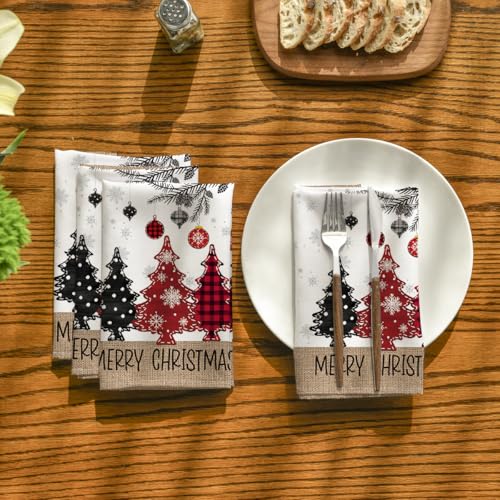 Servilletas de tela Horaldaily Navidad 18 x 18 pulgadas, juego de 4 miniatura 2