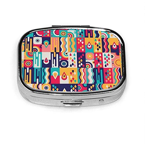 Estuche de pastillas cuadrado con patrón de gota de agua Retro colorido,...