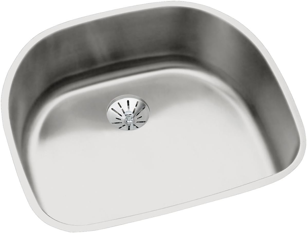 Elkay Lustertone ELUH2118PD Single Bowl Undermount Stainless Steel Sink with Perfect Drain