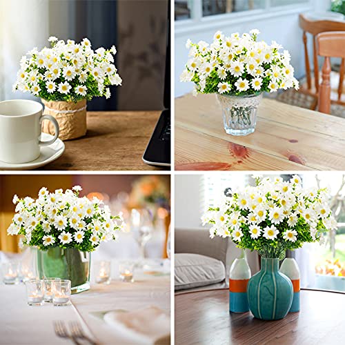Aufind 10 Bundles Daisies Artificial Flowers Fake Colorful Daisy Plant Uv Resistant Greenery Shrubs Plants For Indoor Outdoor Hanging Planter Home Garden Decor Wedding Porch Window Decor #TOP6