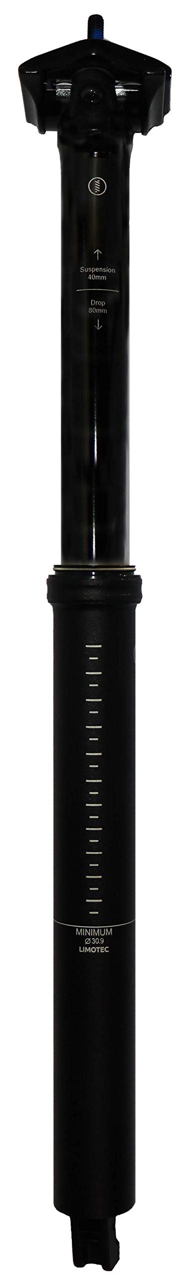 Limotec A6 AIR Premium Vario Höhenverstellbare/gefederte Sattelstütze mit einstellarer Luft Kammer in 30,9mm , 40/40 Air Sport & Freizeit