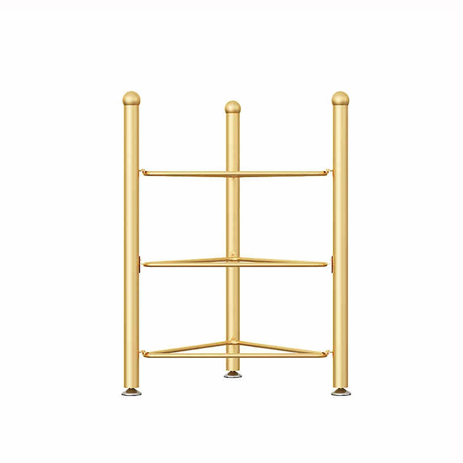Scaffale a 3 ripiani per palla di equilibrio, resistente, per yoga, bosu, basket, bowling, elegante finitura dorata per attrezzature da allenamento