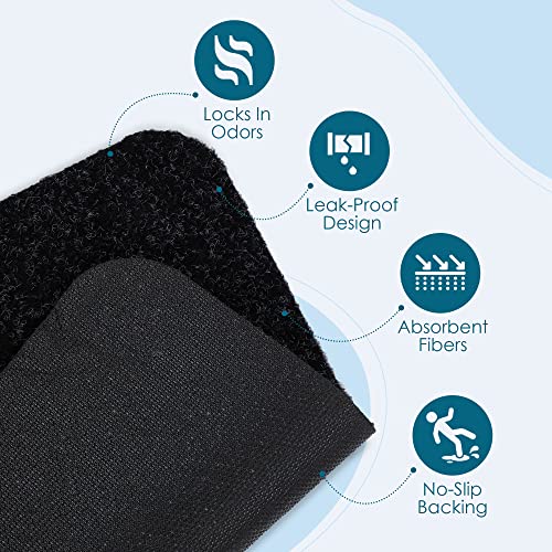 Image of Urinal Mats for Men Bathroom Floor Pads Large, Black, 17.25x20.5 inch, 6Pk